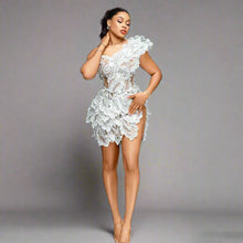 Load image into Gallery viewer, Couture Pearls Lace Cocktail Dress