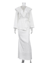 Load image into Gallery viewer, White Satin 2 Piece Set