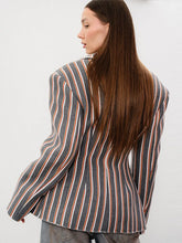 Load image into Gallery viewer, Elegant Striped  Blazer Lapel Full Sleeve