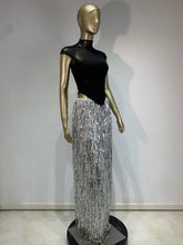 Load image into Gallery viewer, Crystal Bandage Crop Top And Long Skirt Two Piece Set