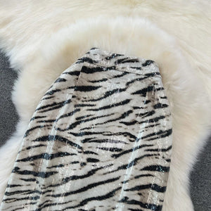 Leopard Print PU Leather Skirt