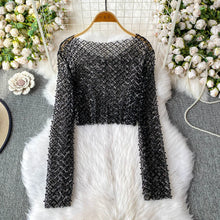 Load image into Gallery viewer, Pearl Beading Crop Top