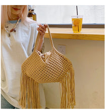 Load image into Gallery viewer, Woven Tassel  Shoulder Bag
