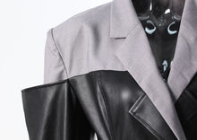Load image into Gallery viewer, Fashion PU Leather Patchwork Blazer