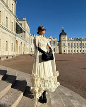 Load image into Gallery viewer, Solid White Ruffle Maxi Dress