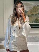Load image into Gallery viewer, Long Sleeve Lace Up Suit