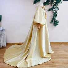Load image into Gallery viewer, Bow Lapel Collar Taffeta Cape