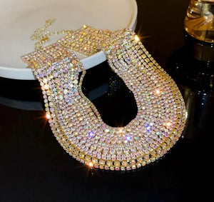 Luxury Multilayers Crystal Choker