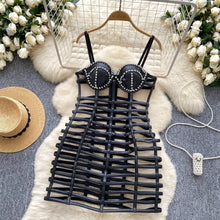 Load image into Gallery viewer, Gothic Bodycon Leather Dress Vintage