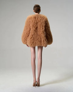 Elegant Tulle Fur-Like Coat