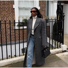 Load image into Gallery viewer, Fashion Waist Cinching Woolen Long Coat