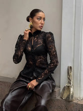 Load image into Gallery viewer, Elegant Lace See Through Shirt