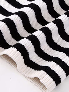 Striped Knitted Skirt Sets