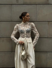 Load image into Gallery viewer, Elegant Lace See Through Shirt