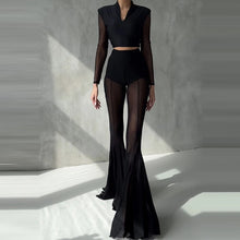Load image into Gallery viewer, See Through Mesh Flare Pants