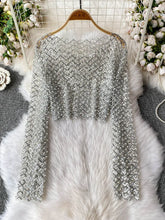 Load image into Gallery viewer, Pearl Beading Crop Top