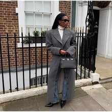 Load image into Gallery viewer, Fashion Waist Cinching Woolen Long Coat