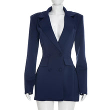 Load image into Gallery viewer, Long Sleeve Sexy Mini Blazer Dress