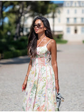 Load image into Gallery viewer, New Boho Floral Print Halter Neck Maxi Dress
