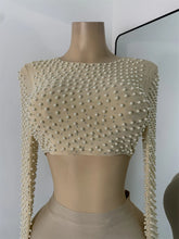 Load image into Gallery viewer, Long Sleeve Beading Top Skirt Set