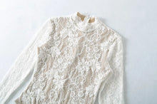 Load image into Gallery viewer, Retro Lace Hook Flower Long Sleeve T-Shirt Romper
