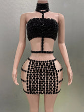Load image into Gallery viewer, Rhinestone Mesh Dress