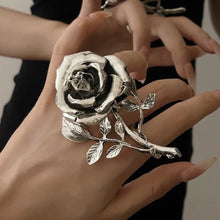 Load image into Gallery viewer, Vintage Exaggerated Metal Rose Flower Large Open Ring