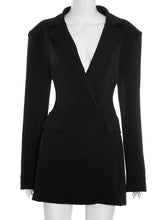 Load image into Gallery viewer, Long Sleeve Sexy Mini Blazer Dress