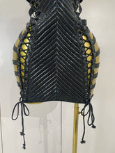 Load image into Gallery viewer, Black Leather Hollow Out Gothic Bandage Halter Short Dress