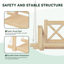 Load image into Gallery viewer, Cedar Wood Pergola Swing Bench 3-Seat