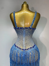 Load image into Gallery viewer, Sparkly Rhinestones Fringes Maxi Long Dress