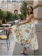 Load image into Gallery viewer, New Boho Floral Print Halter Neck Maxi Dress