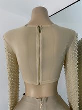 Load image into Gallery viewer, Long Sleeve Beading Top Skirt Set