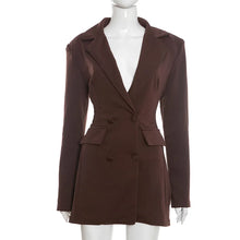 Load image into Gallery viewer, Long Sleeve Sexy Mini Blazer Dress