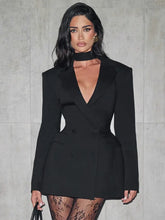 Load image into Gallery viewer, Long Sleeve Sexy Mini Blazer Dress