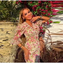 Load image into Gallery viewer, Casual Printed Ruffle Long Dress