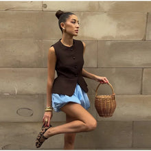 Load image into Gallery viewer, Casual Sleeveless Vests Skirts Suits