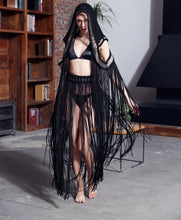 Load image into Gallery viewer, Retro Crochet Hollow Out Knitted Long Tassel Cover Up