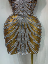 Load image into Gallery viewer, Strapless Rhinestones  Mini Dress