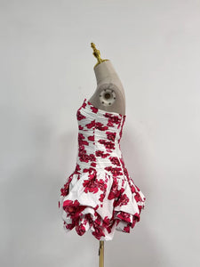 Solid Spliced Ruffles Slimming Dress