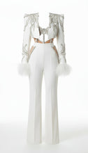 Load image into Gallery viewer, Crystals White Women Suit Set