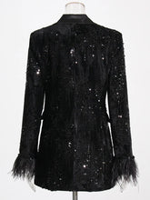 Load image into Gallery viewer, Sequins Black Blazer