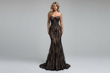 Load image into Gallery viewer, Lace Black Sweetheart Mermaid  Dress