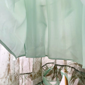 Pure Silk Mint Green Pearl  Skirt Set