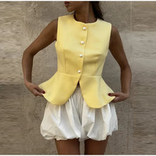 Load image into Gallery viewer, Casual Sleeveless Vests Skirts Suits