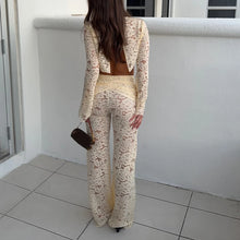 Load image into Gallery viewer, Hollow-out Embroidered Lace Two Piece Set