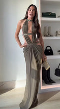 Load image into Gallery viewer, Hollow Out Sequin Halter Dress