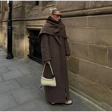 Load image into Gallery viewer, Fashion Waist Cinching Woolen Long Coat