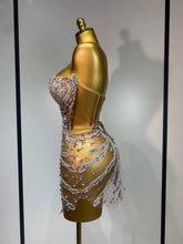 Load image into Gallery viewer, Strapless Rhinestones  Mini Dress