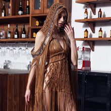 Load image into Gallery viewer, Retro Crochet Hollow Out Knitted Long Tassel Cover Up